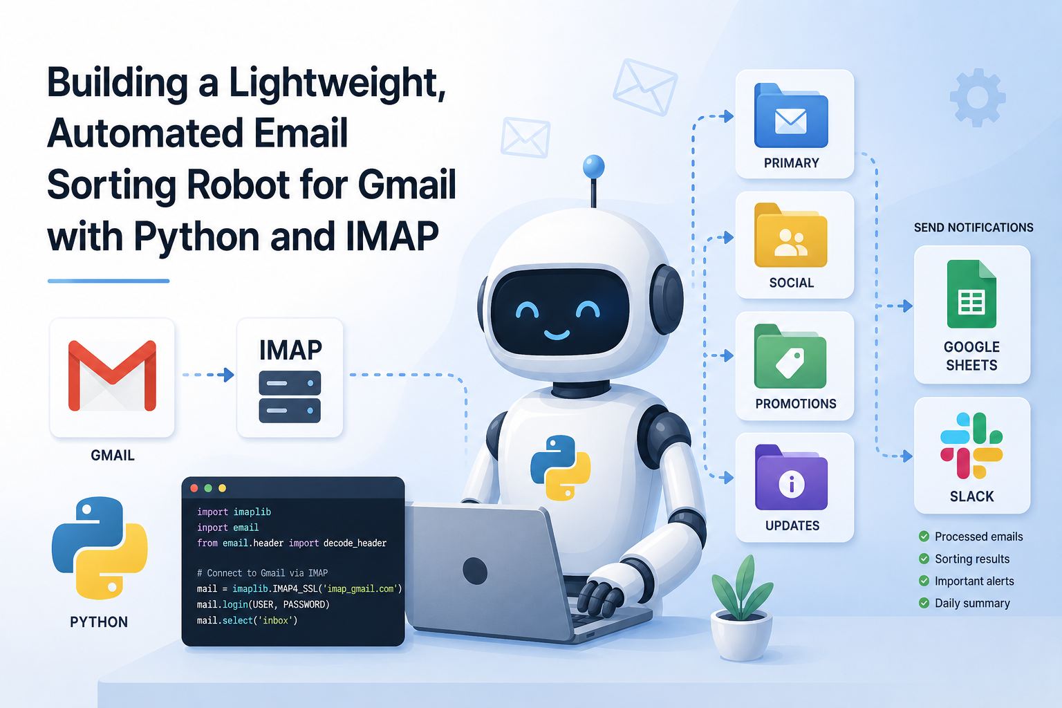 Related to Building a Lightweight, Automated Email Sorting Robot for Gmail with Python and IMAP