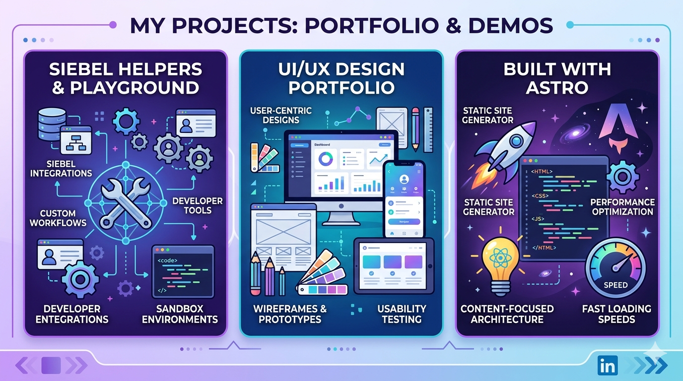 Portfolio, demos, and side projects showcase