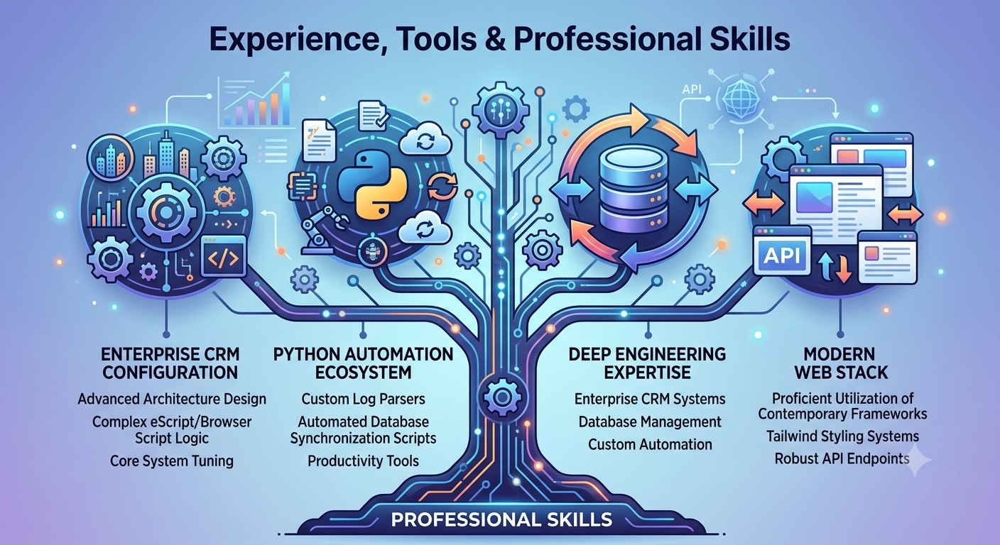 Professional tools, skills, and experience summary